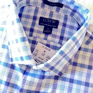 Jcrew long sleeve dress shirt small blue/white